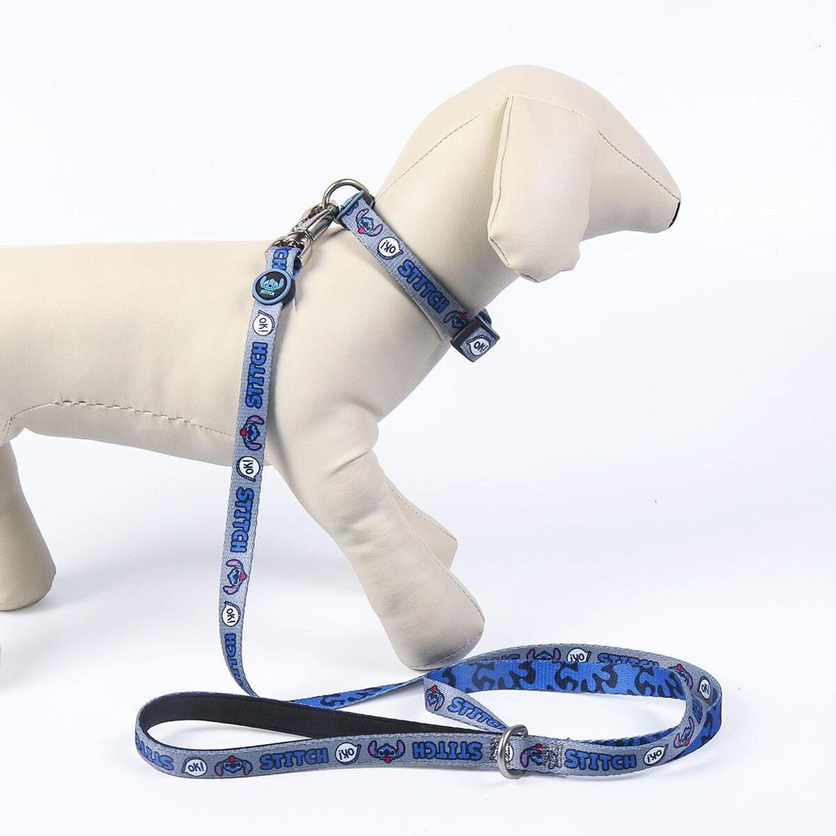 Lesă pentru câine Stitch Gri Albastru M